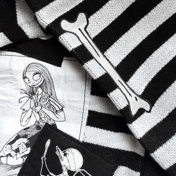 Her Universe Nightmare Before Christmas Patch Stripe Cardigan Zero Jack Sally - Picture 5 of 11